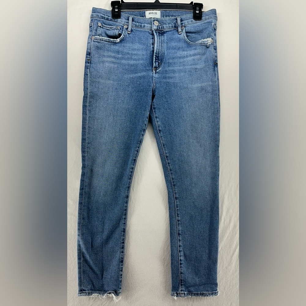 AGOLDE Toni Mid‎ Rise Ankle Slim Skinny Jeans Cotton Blue 29
